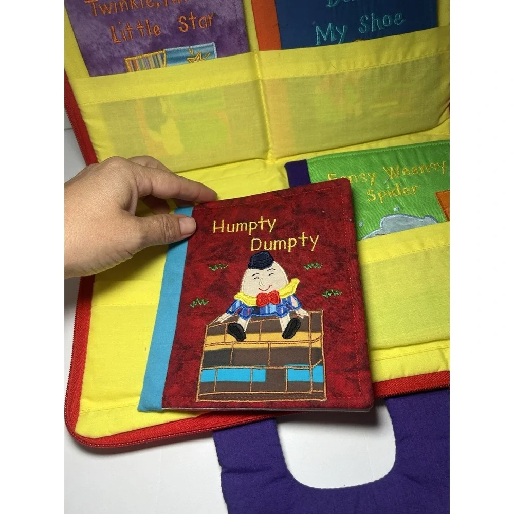 Fabric Baby Toddler Child Lullaby Book Zips Close Baby Learning Top Handles